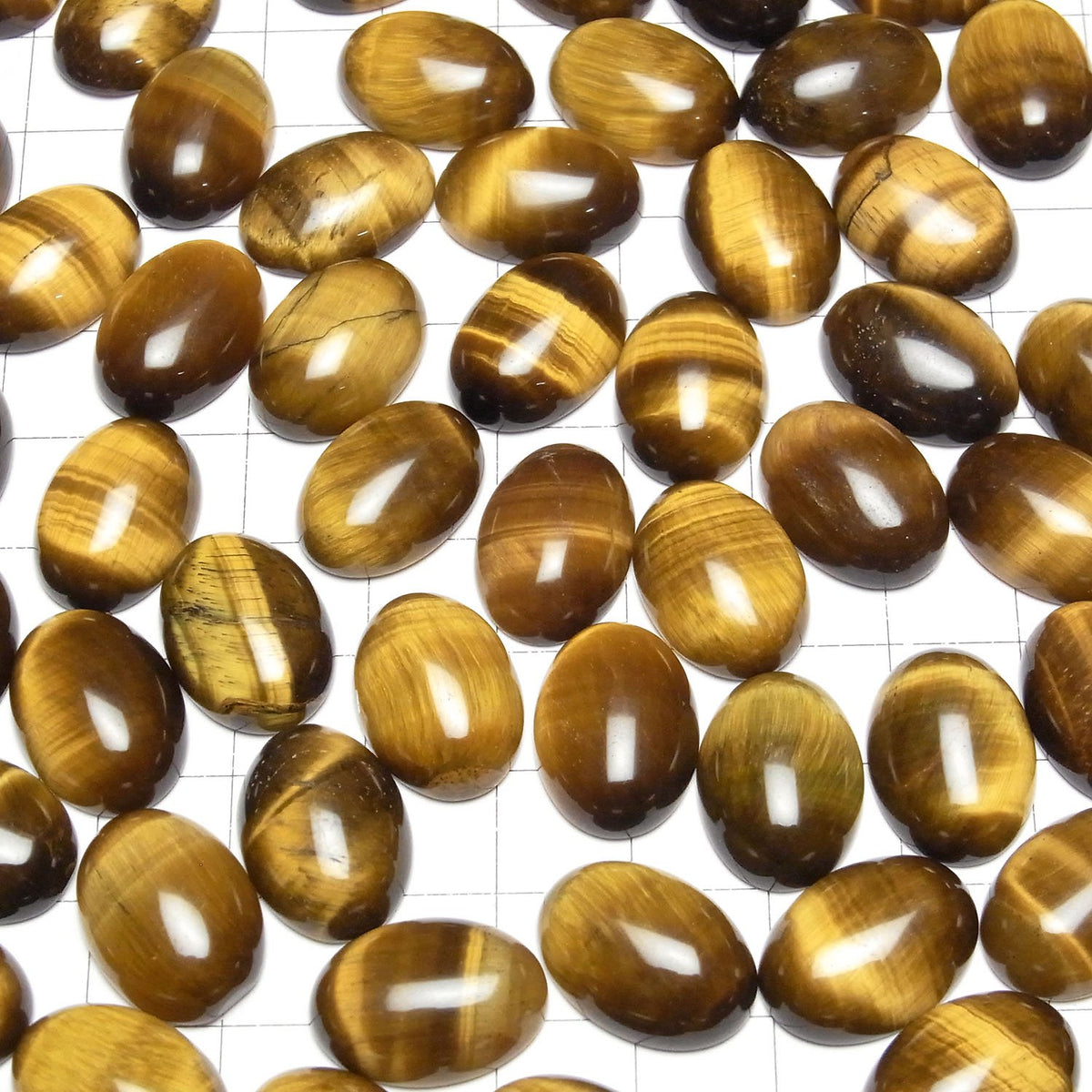 Gelber Tigerauge AA++ ovaler Cabochon 18x13mm 2Stk