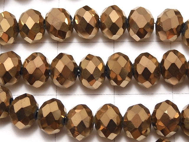 1strand $2.39! Glass Beads Faceted Button Rondelle 6x6x4mm Bronze 1strand beads (aprx.17inch / 42cm)
