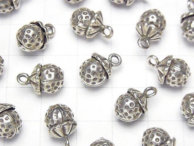 Karen Silver Strawberry Charm 14x9x9mm 1pc