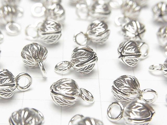 Karen Silver Flower (Bud) Charm 11x7x7mm 1pc