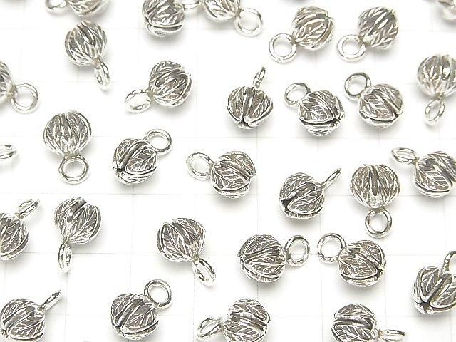 Karen Silver Flower (Bud) Charm 11x7x7mm 1pc