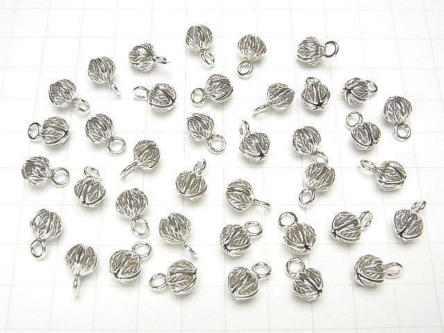 Karen Silver Flower (Bud) Charm 11x7x7mm 1pc