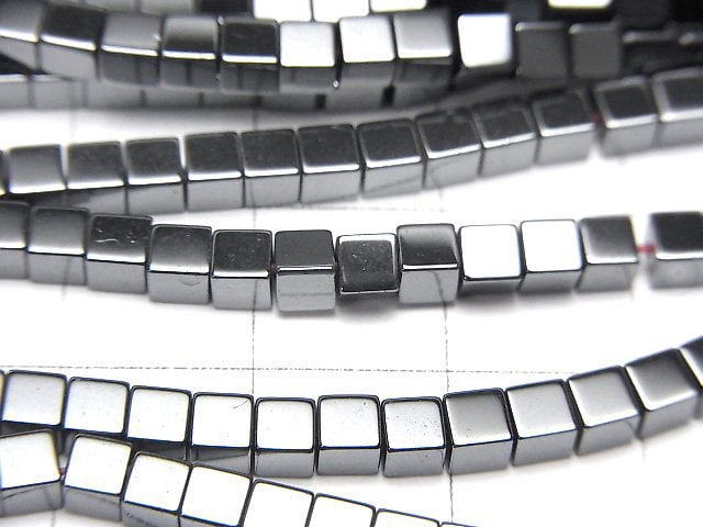 Hematite Cube 3x3x3mm 1strand beads (aprx.15inch/38cm)