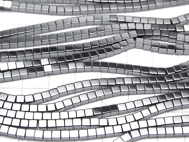 Hematite Cube 3x3x3mm 1strand beads (aprx.15inch/38cm)