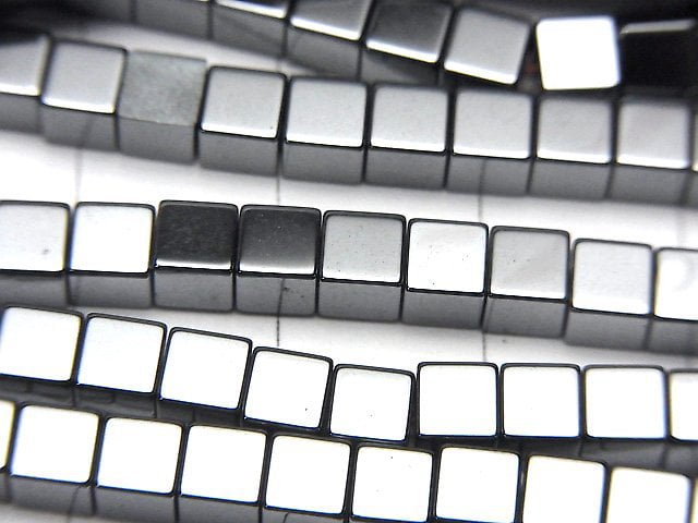 Hematite Cube 4x4x4mm 1strand beads (aprx.15inch/38cm)