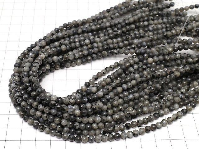 Larvikite Round 4-5mm 1strand beads (aprx.15inch/38cm)