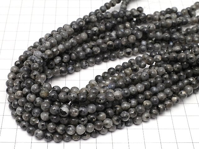 Larvikite Round 6mm 1strand beads (aprx.15inch/38cm)