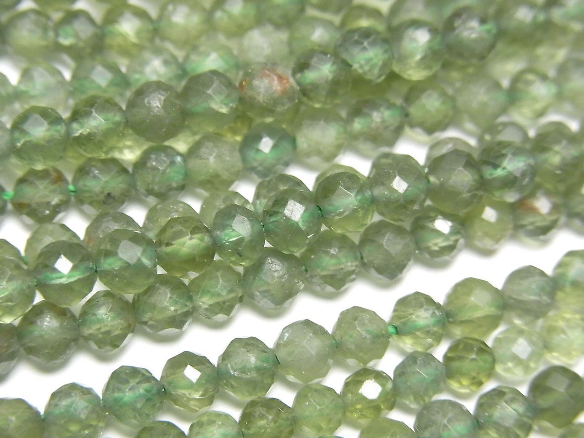Hochwertiger! Grüner Apatit AA++ facettierte Runde 4mm 1-Strang-Perlen (ca. 15 Zoll/36 cm)