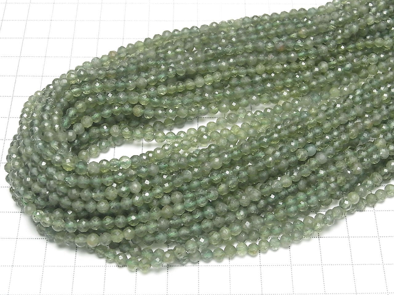Hochwertiger! Grüner Apatit AA++ facettierte Runde 4mm 1-Strang-Perlen (ca. 15 Zoll/36 cm)