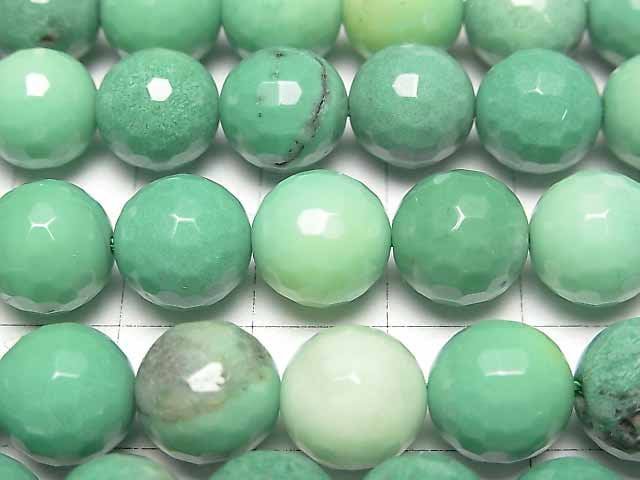 Natural color green Chalcedony 128 Faceted Round 10 mm half or 1strand beads (aprx.15 inch / 38 cm)