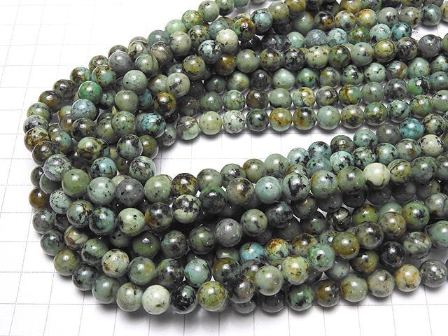 African Turquoise Round 8mm 1strand beads (aprx.15inch/38cm)