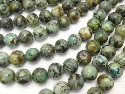 African Turquoise Round 12mm half or 1strand beads (aprx.15inch/36cm)