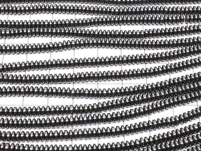 Hematite Rondelle 4x4mm x2mm 1strand beads (aprx.15inch/38cm)