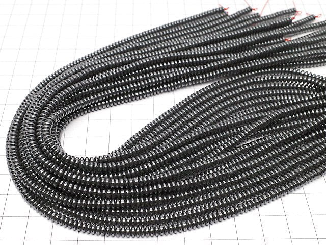 Hematite Rondelle 4x4mm x2mm 1strand beads (aprx.15inch/38cm)