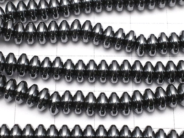 Hematite Rondelle 6x6x3mm 1strand beads (aprx.15inch/38cm)