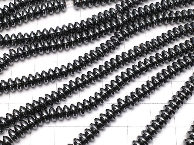 Hematite Rondelle 6x6x3mm 1strand beads (aprx.15inch/38cm)