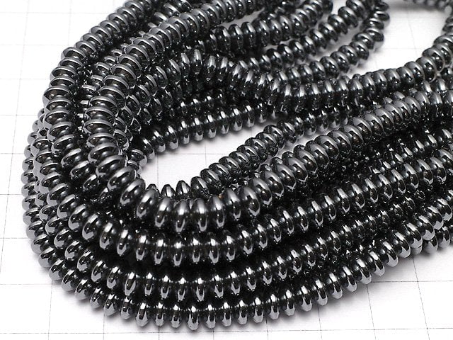 Hematite Rondelle 6x6x3mm 1strand beads (aprx.15inch/38cm)