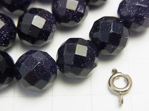 1strand $7.79! Blue Golden Sand Stone 64Faceted Round 10mm 1strand beads (aprx.15inch/38cm)