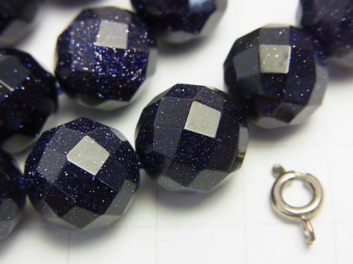 1strand $9.79! Blue Golden Sand Stone 64Faceted Round 12mm 1strand beads (aprx.15inch/37cm)