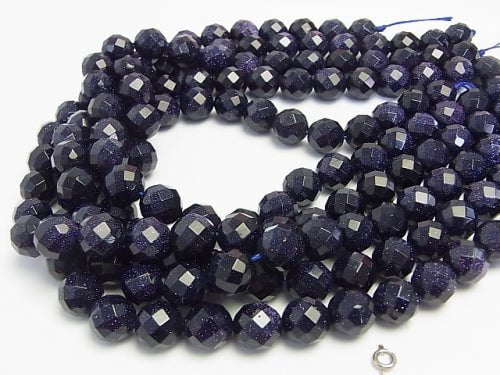 1strand $9.79! Blue Golden Sand Stone 64Faceted Round 12mm 1strand beads (aprx.15inch/37cm)