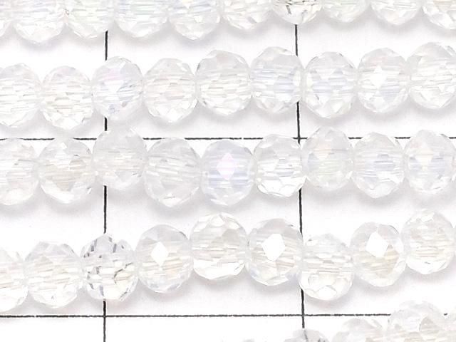Glass Beads Faceted Button Rondelle 3x3x2.5mm Silver-Crystal AB 1strand beads (aprx.13inch/32cm)