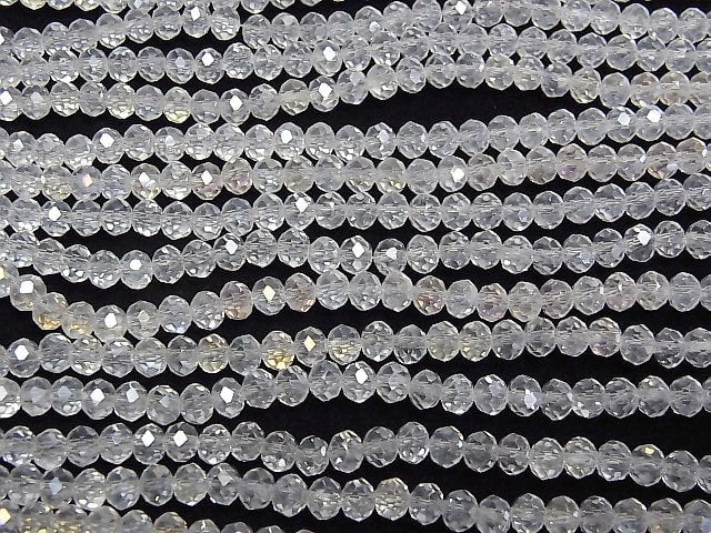 1strand $1.79! Glass Beads Faceted Button Rondelle 4 x 4 x 3 mm Crystal AB 1 strand beads (aprx.19 inch / 46 cm)