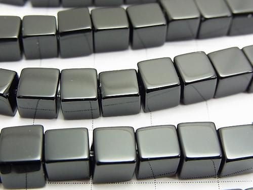 Onyx Würfel 6x6x6mm halb oder 1 Strang Perlen (ca. 15 Zoll/36 cm)
