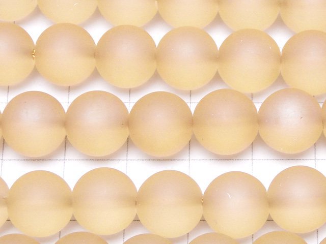 Frost Champagne Aura Crystal Quartz AAA Round 10mm half or 1strand beads (aprx.15inch / 37cm)