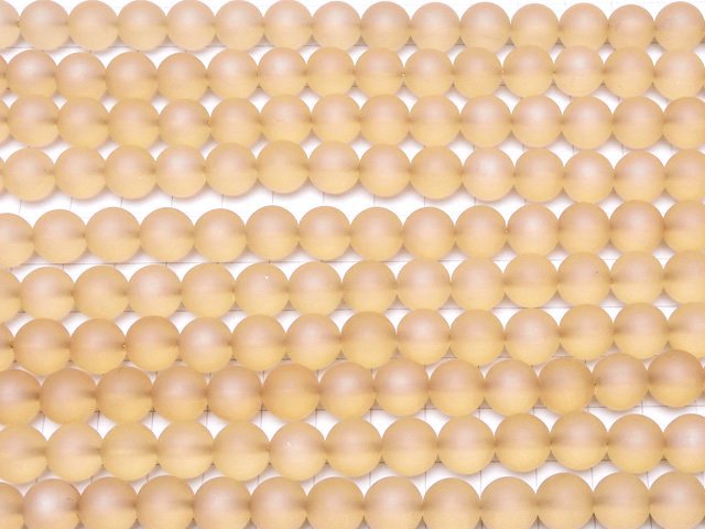 Frost Champagne Aura Crystal Quartz AAA Round 10mm half or 1strand beads (aprx.15inch / 37cm)