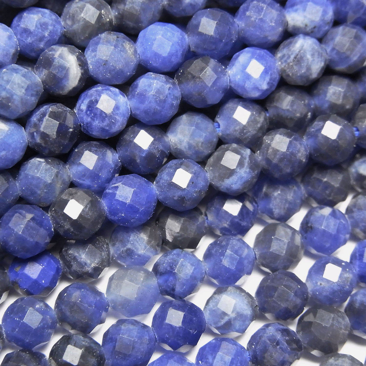 Haute qualité ! 1 fil 7,79 $ ! Sodalite AA++ Ronde facettée 5mm 1 fil perles (env. 15 pouces/36 cm)