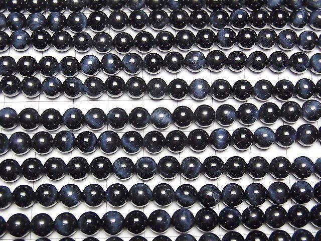 天然藍虎眼石 AAA 圓珠 6mm 一串(約15英吋/38公分)