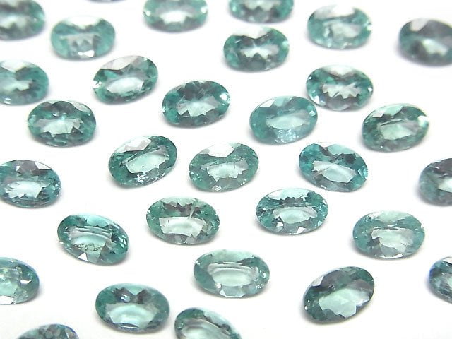 高品質藍綠磷灰石 AAA 橢圓刻面裸石 6x4mm 2顆