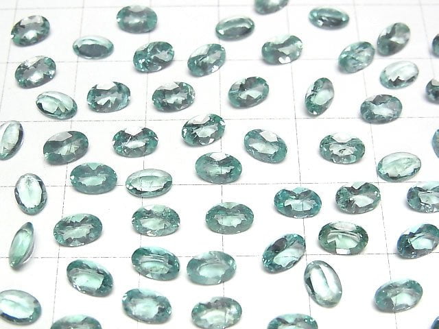 Hochwertige blau-grüne Apatit AAA lose oval facettiert 6x4mm 2 Stück