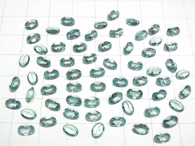 Hochwertige blau-grüne Apatit AAA lose oval facettiert 6x4mm 2 Stück