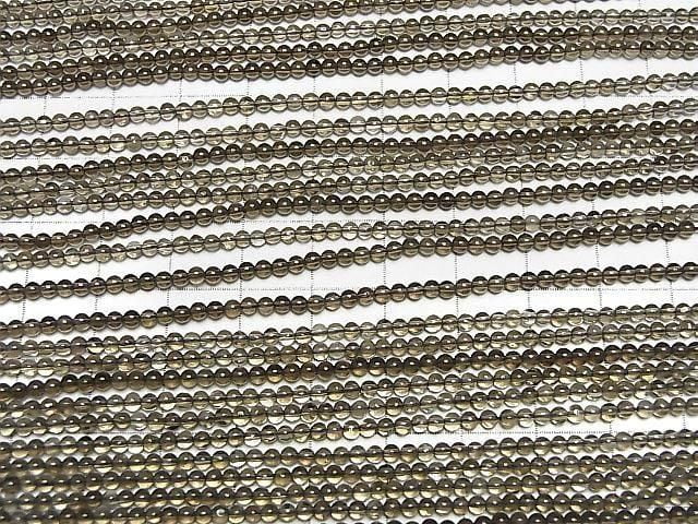 Smoky Quartz Round 2mm 1strand beads (aprx.15inch/37cm)