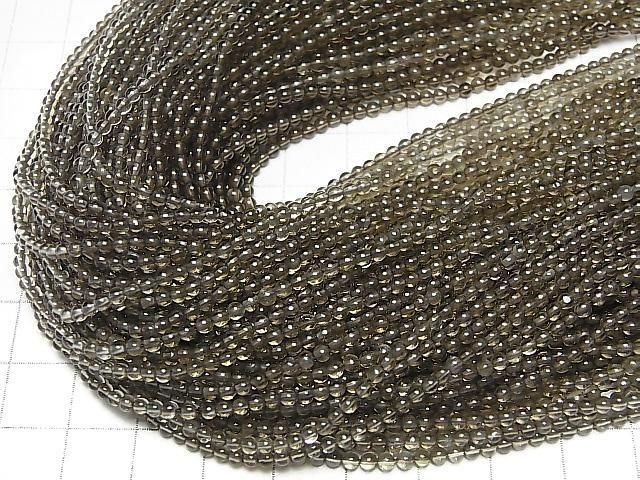 Smoky Quartz Round 2mm 1strand beads (aprx.15inch/37cm)