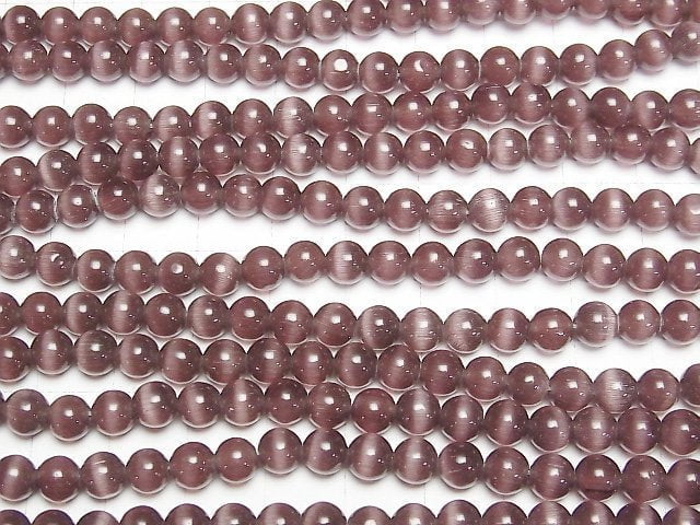 Purple color Cat's Eye Round 6mm 1strand beads (aprx.15inch/36cm)