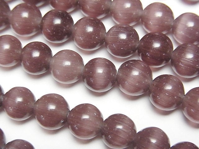 Purple color Cat's Eye Round 8mm 1strand beads (aprx.14inch/34cm)