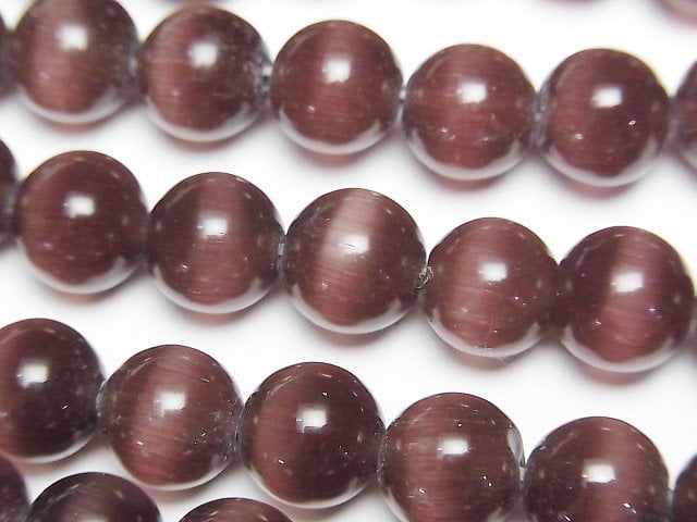 Purple color Cat's Eye Round 9.5mm 1strand beads (aprx.14inch/34cm)