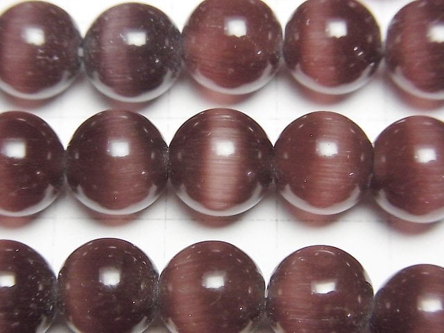 Purple color Cat's Eye Round 9.5mm 1strand beads (aprx.14inch/34cm)