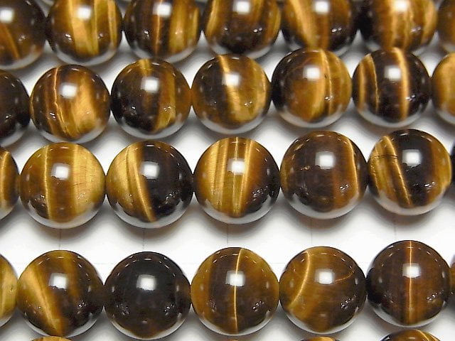 Yellow Tiger's Eye AAA Round 10mm half or 1strand beads (aprx.15inch/36cm)