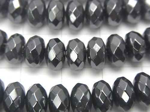 1strand $7.79! Hematite Faceted Button Rondelle 7x7mm x4mm 1strand beads (aprx.15inch/38cm)