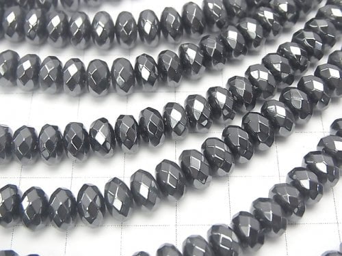 1strand $7.79! Hematite Faceted Button Rondelle 7x7mm x4mm 1strand beads (aprx.15inch/38cm)