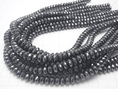 1strand $7.79! Hematite Faceted Button Rondelle 7x7mm x4mm 1strand beads (aprx.15inch/38cm)