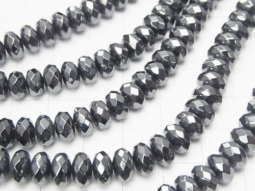 1strand $7.79! Hematite Faceted Button Rondelle 8x8mm x4mm 1strand beads (aprx.15inch/38cm)