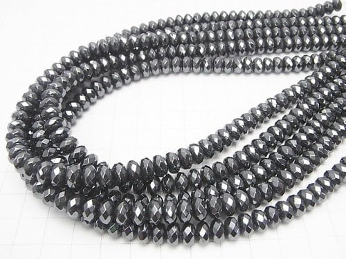 1strand $7.79! Hematite Faceted Button Rondelle 8x8mm x4mm 1strand beads (aprx.15inch/38cm)