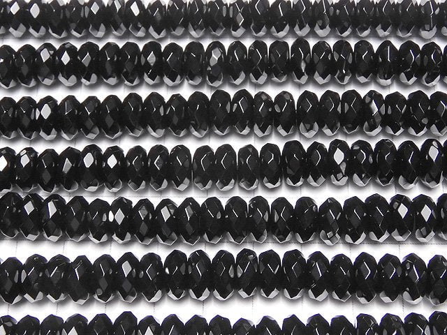 Onyx Faceted Button Rondelle 10x10x5mm half or 1strand beads (aprx.15inch/36cm)