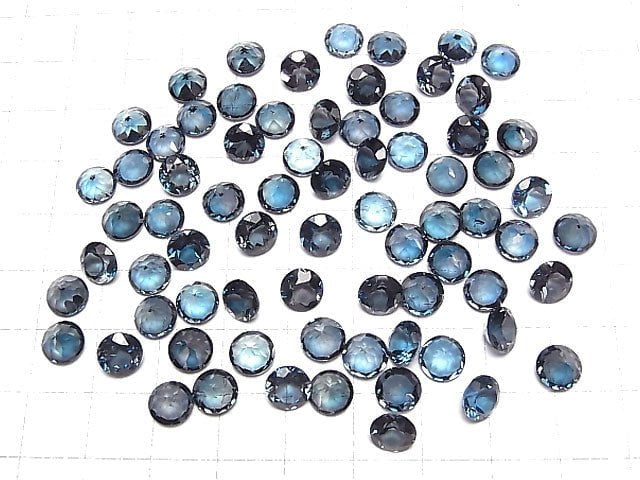 Hochwertiger London Blue Topas AAA Lose Stein Rund Facettiert 7x7mm 2 Stück