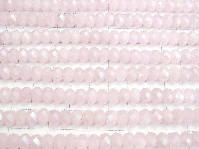 Hochwertig! Flash, Rosenquarz facettierte Knopf-Rondelle 8x8x5mm halb oder 1 Strang Perlen (ca. 15 Zoll/37 cm)