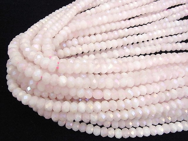 Hochwertig! Flash, Rosenquarz facettierte Knopf-Rondelle 8x8x5mm halb oder 1 Strang Perlen (ca. 15 Zoll/37 cm)